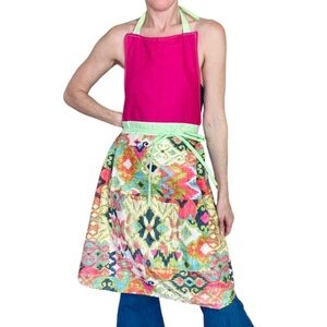 Handmade Pink & Colorful Tribal Printed Apron Smock